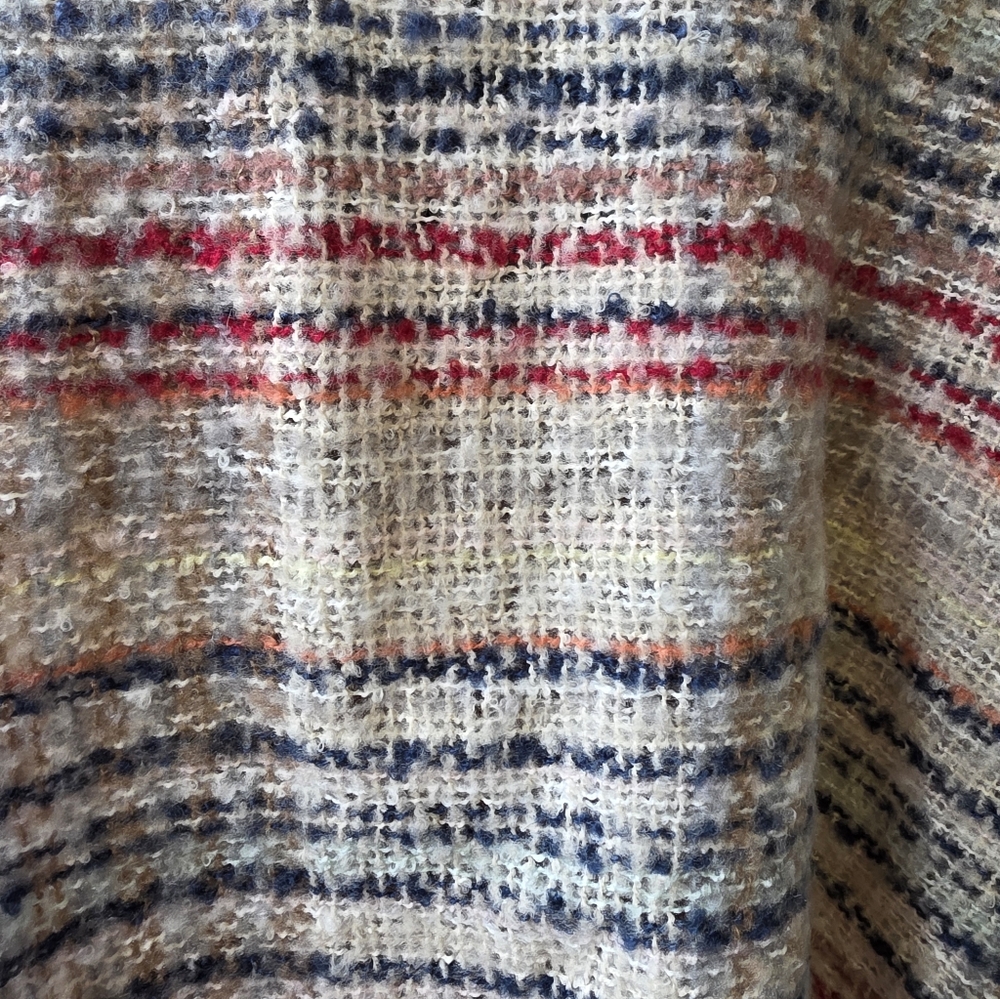 Modena Multi-colored Plaid Blanket Scarf or Wrap Featuring Frayed Fringe Edges - Picture 4 of 6